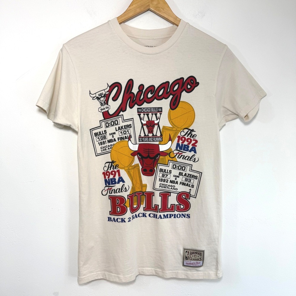 Mitchell & Ness Chicago Bulls Graphic Tee‎ NBA Finals Basketball Retro Shirt S
